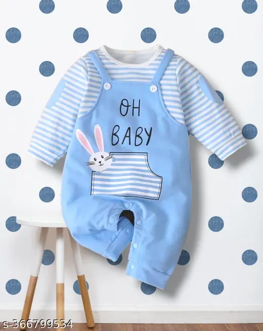 HAMPU Cotton Blend Rompers, Jumpsuit Night Suits for Baby Boys & Girls