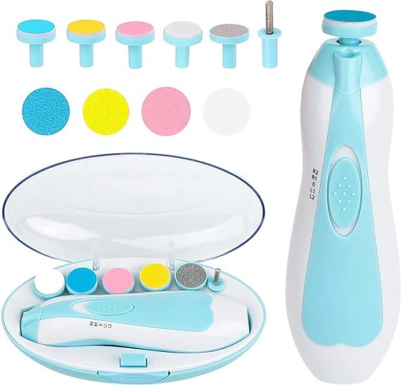 Electric Baby Nail Trimmer File with 6 Grinders Manicure Kit