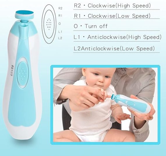 Electric Baby Nail Trimmer File with 6 Grinders Manicure Kit